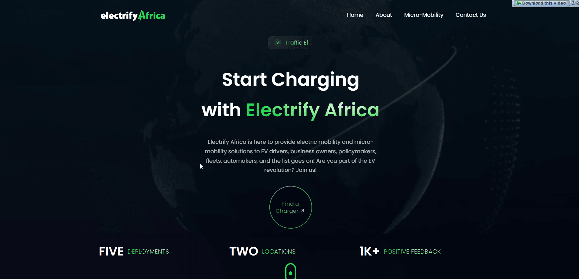 Electrify Africa Website. NextJS, NodeJS, Typesript, Tailwind CSS